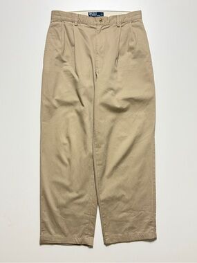 Polo Ralph Lauren Pleated Khaki Relaxed Fit Chinos Mens W31 Beige Tan